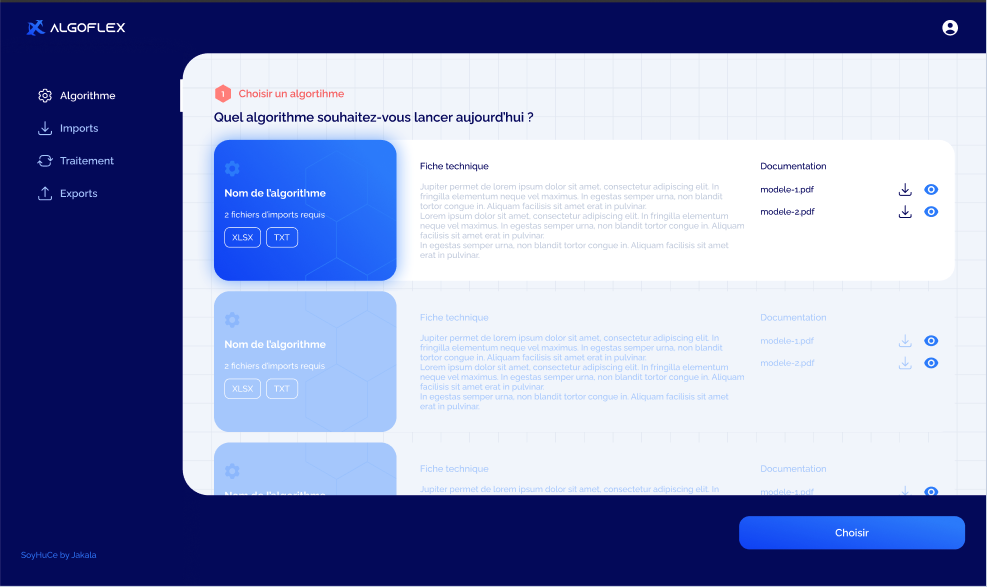 Algoflex - mockup