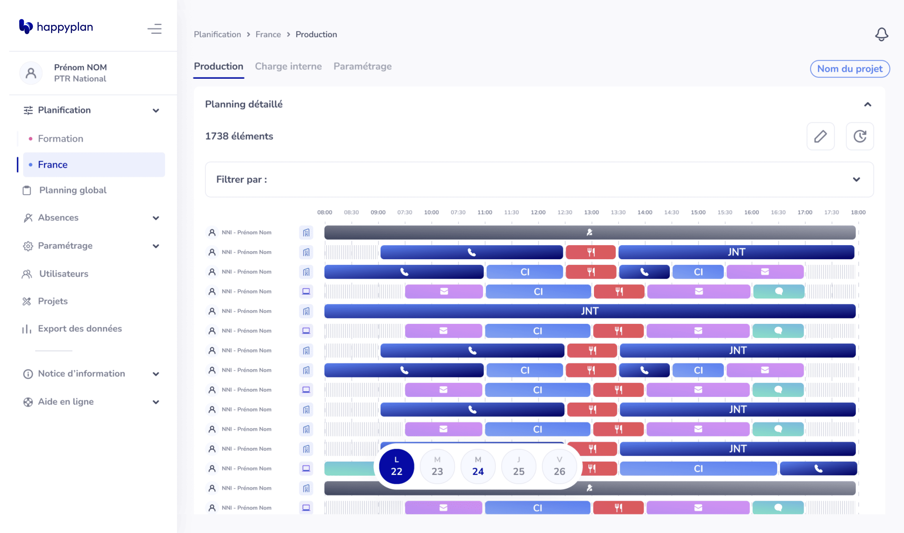 Happyplan - mockup